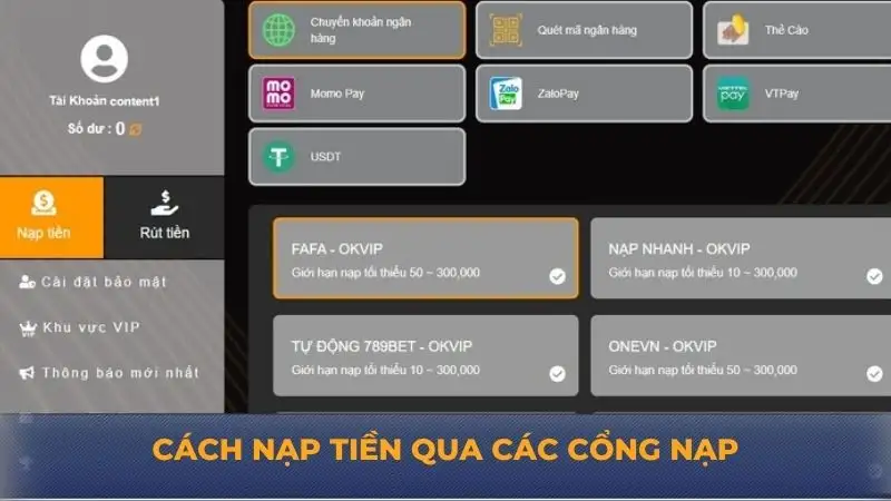 Nạp tiền 789Bet dễ dàng và an toàn với các phương thức tiện lợi