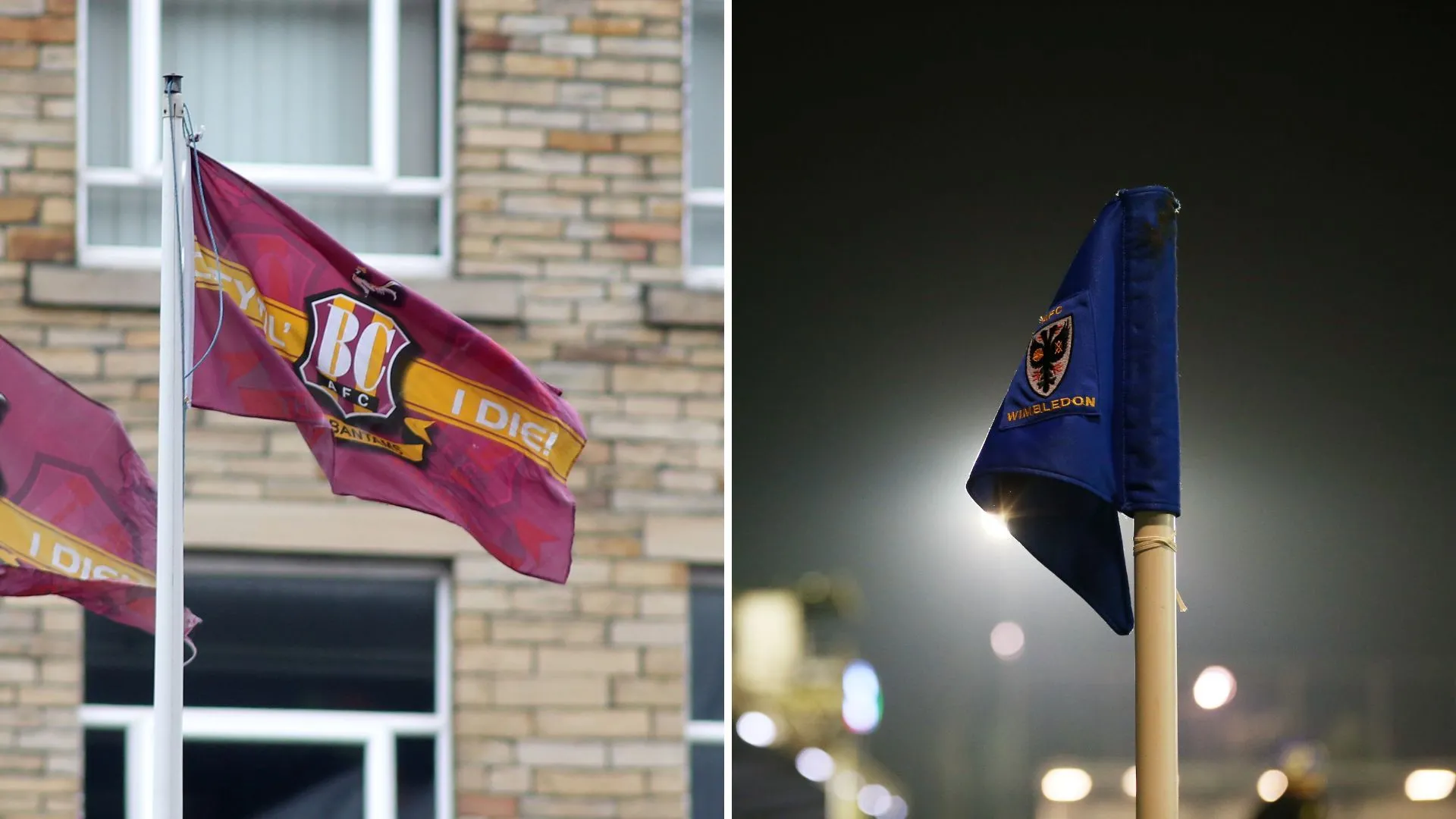 Cờ cổ động viên Bradford City tại sân vận động